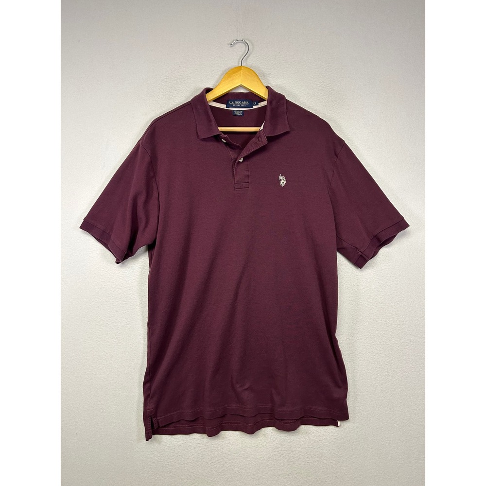 Preppy U.S. Polo Assn Men LT Burgundy Luxury Feel Cotton Short Sleeve Polo Shirt